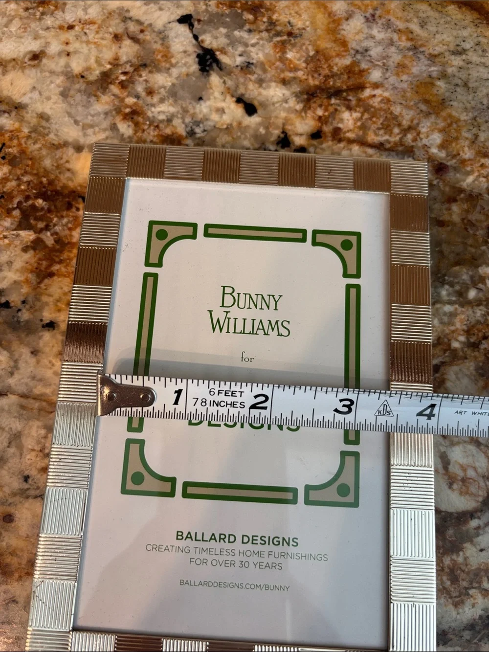 Bunny Williams for Ballard Designs Silver Ribbed Picture Frame